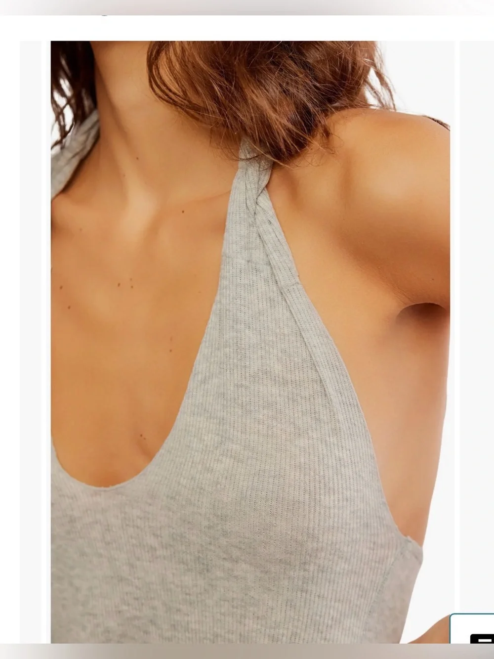 Free People Enough Said Halter Top Heather Gray Size Small